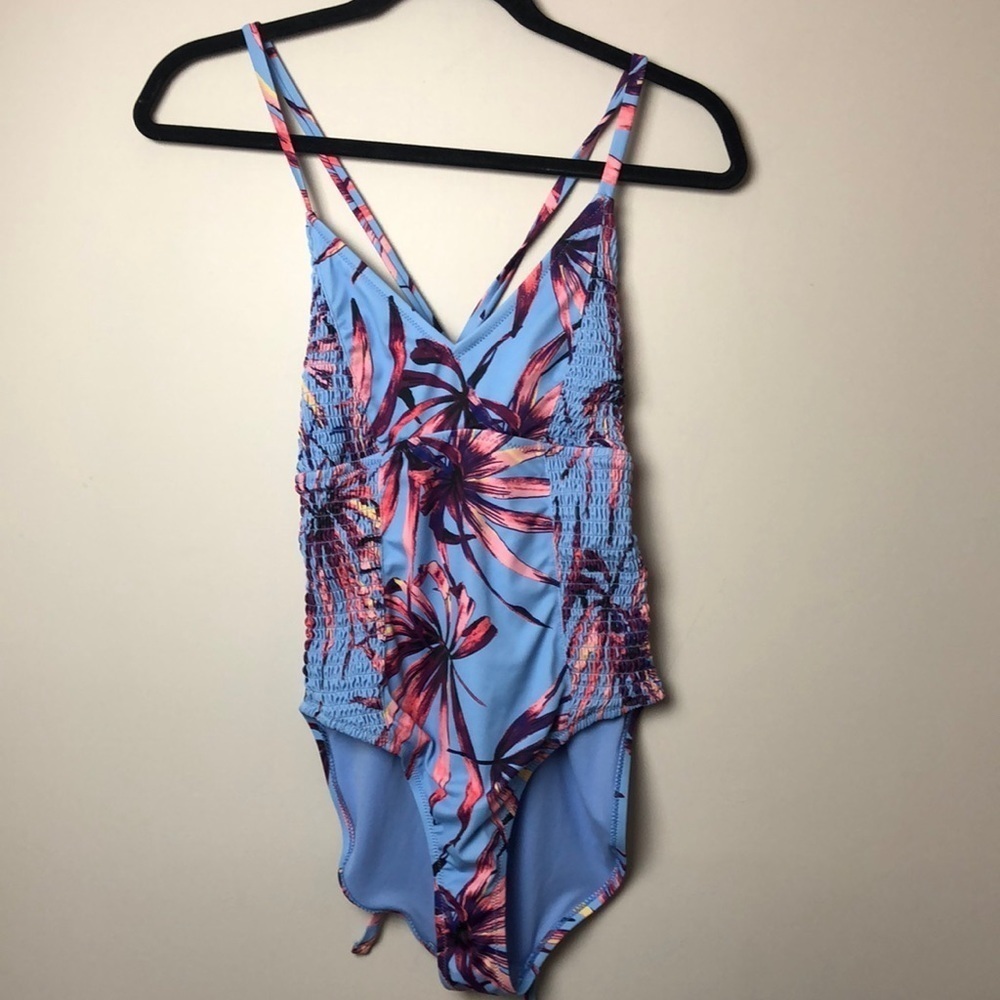 Jessica Simpson leaf print swimsuit